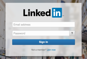 LinkedIn Login Screen